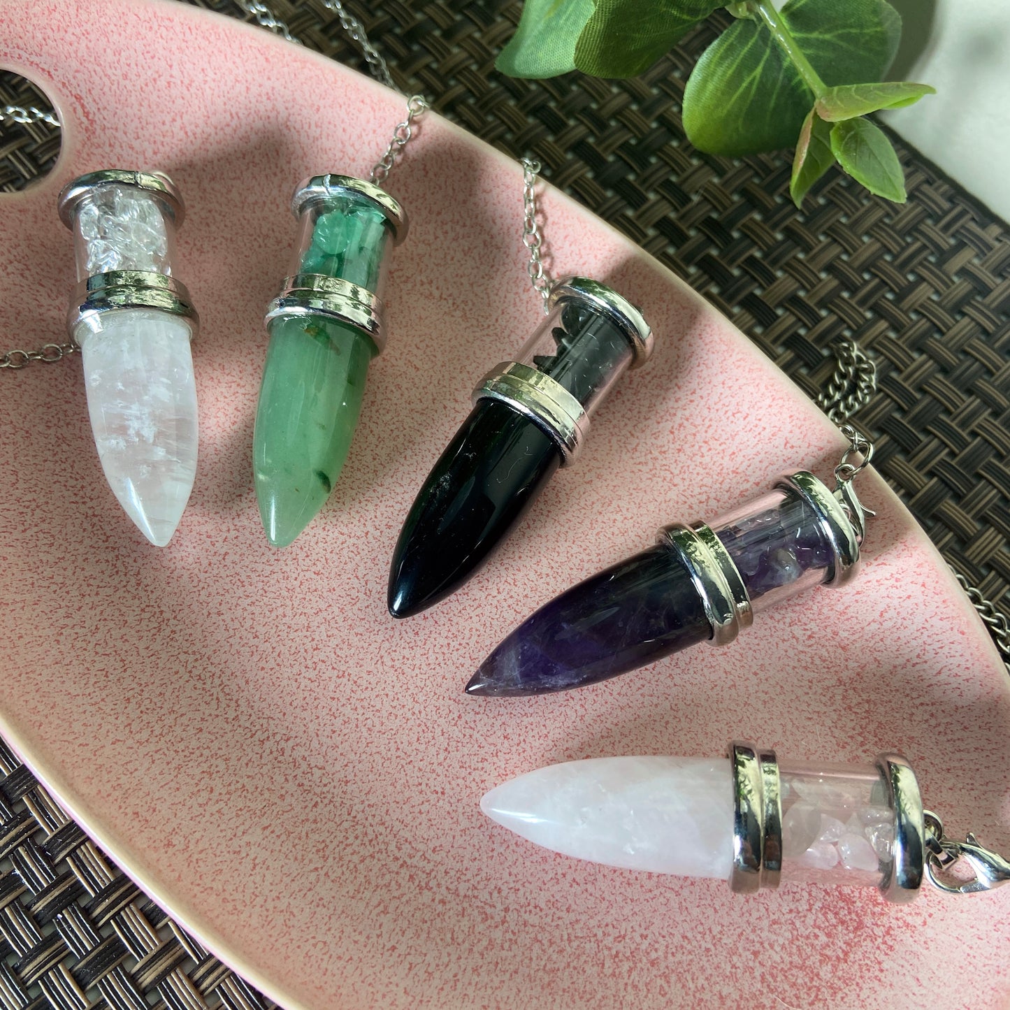 Bullet Shaped Crystal Pendulums