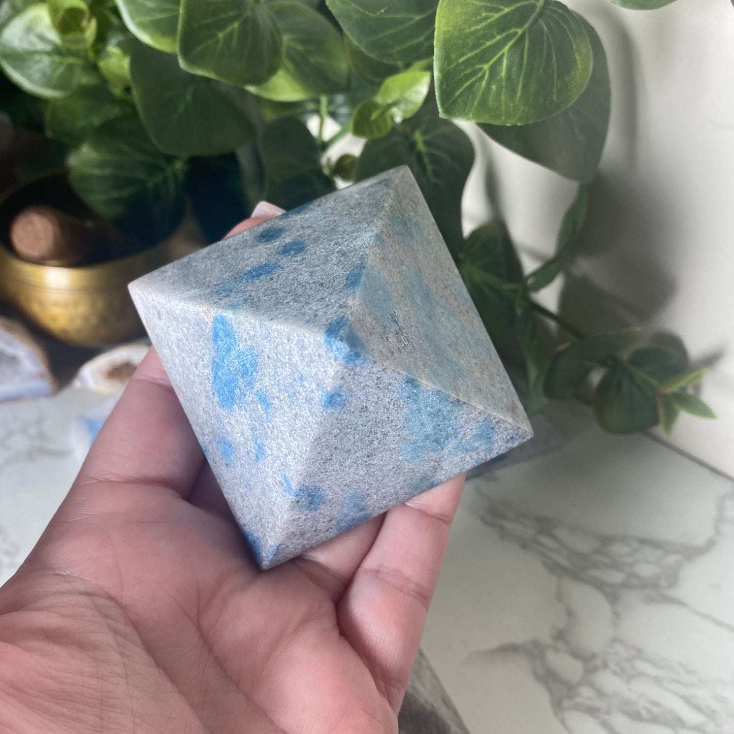 K2 ‘Raindrop Azurite’ Pyramids - Earth Elements UK