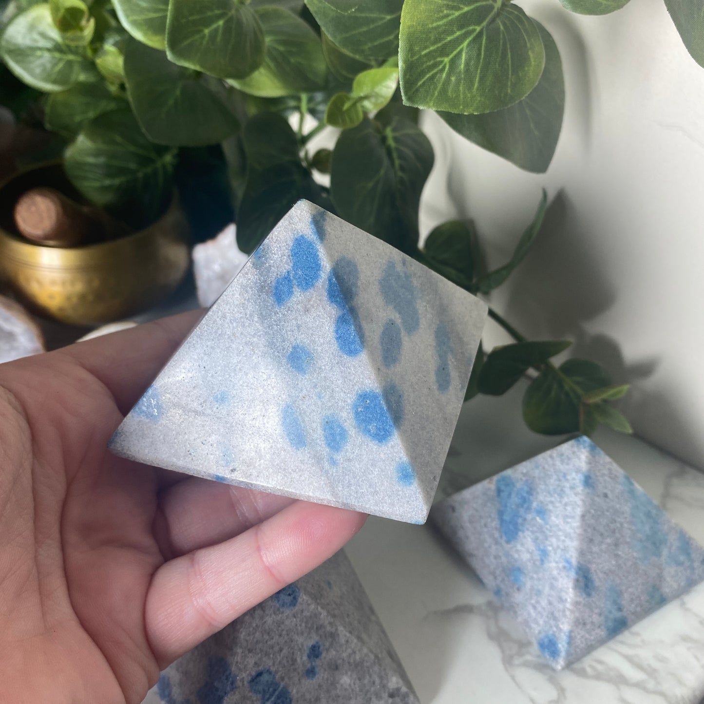 K2 ‘Raindrop Azurite’ Pyramids - Earth Elements UK
