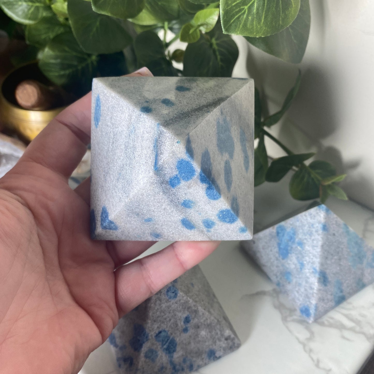K2 ‘Raindrop Azurite’ Pyramids - Earth Elements UK