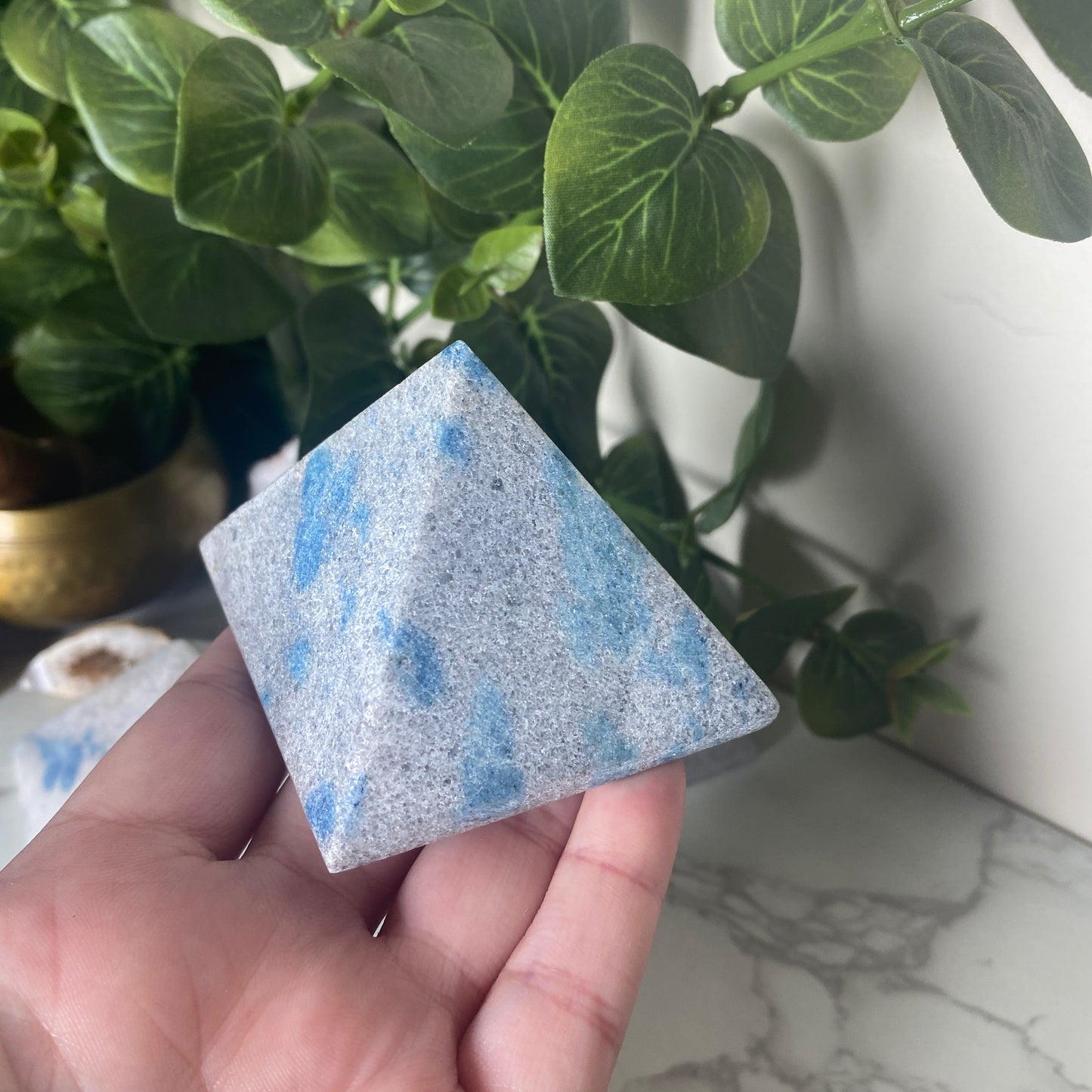 K2 ‘Raindrop Azurite’ Pyramids - Earth Elements UK