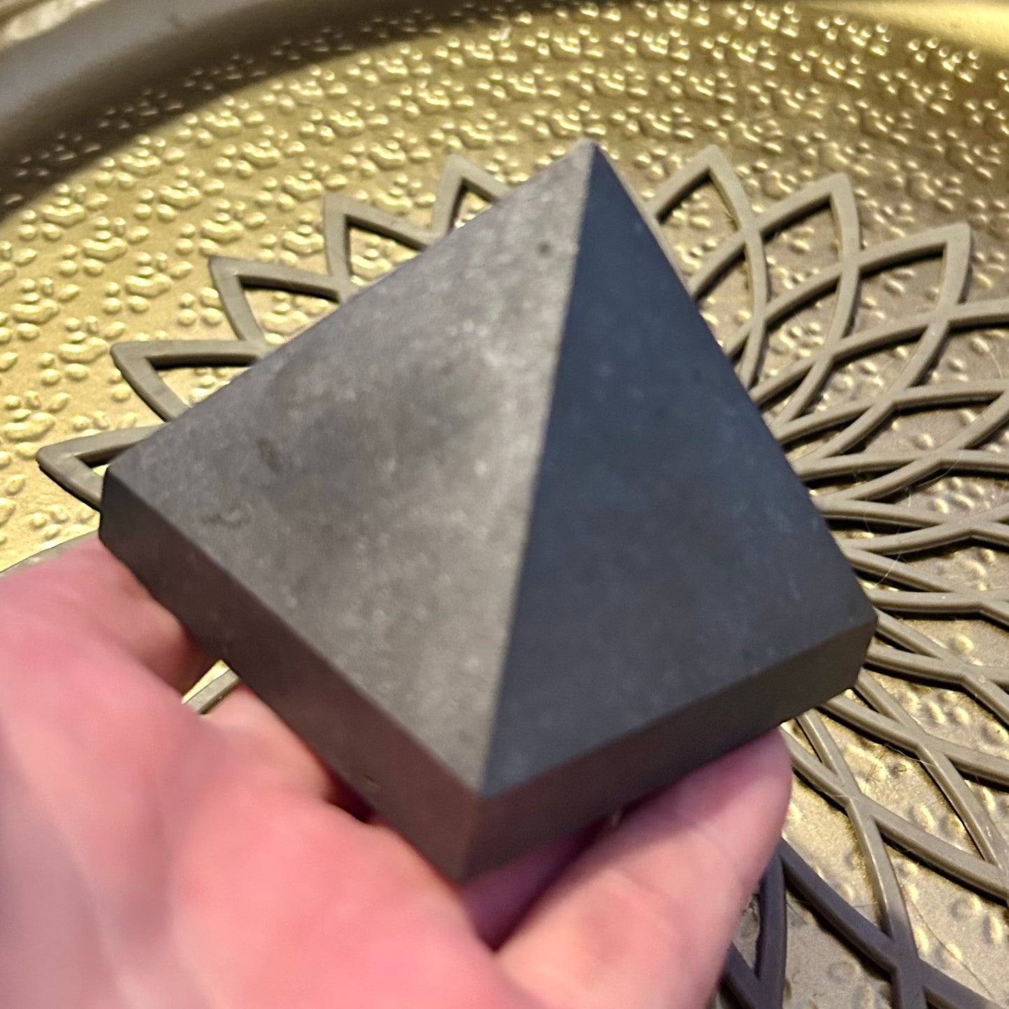 Shungite Pyramid Carving