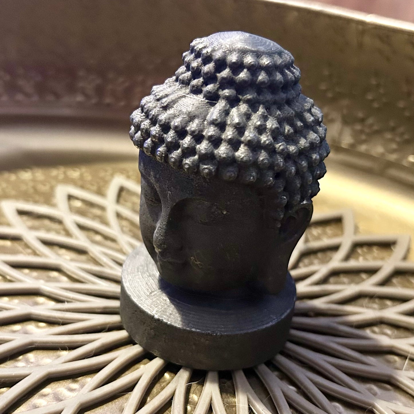 Shungite Buddha Head Carving