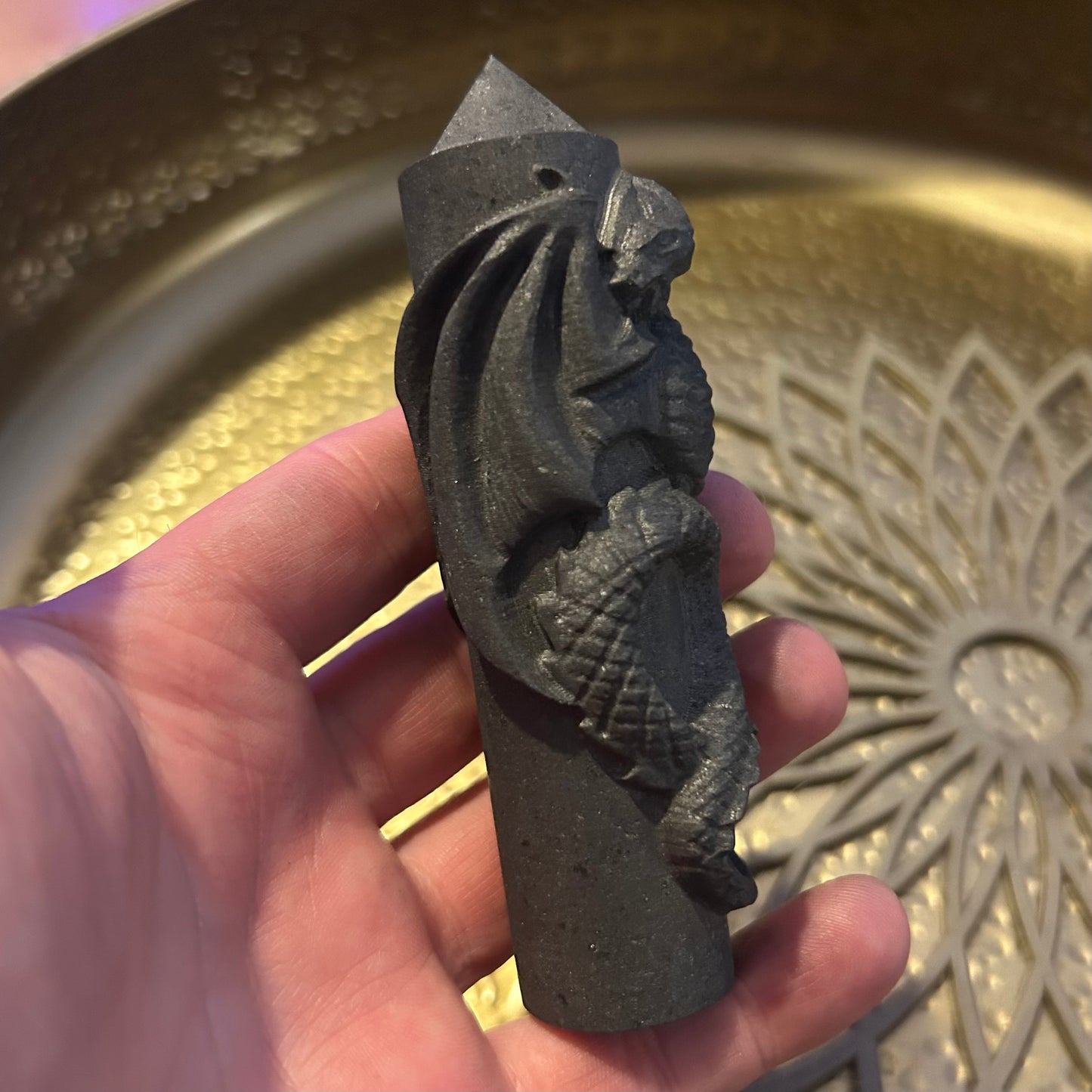 Shungite Dragon Carved Tower