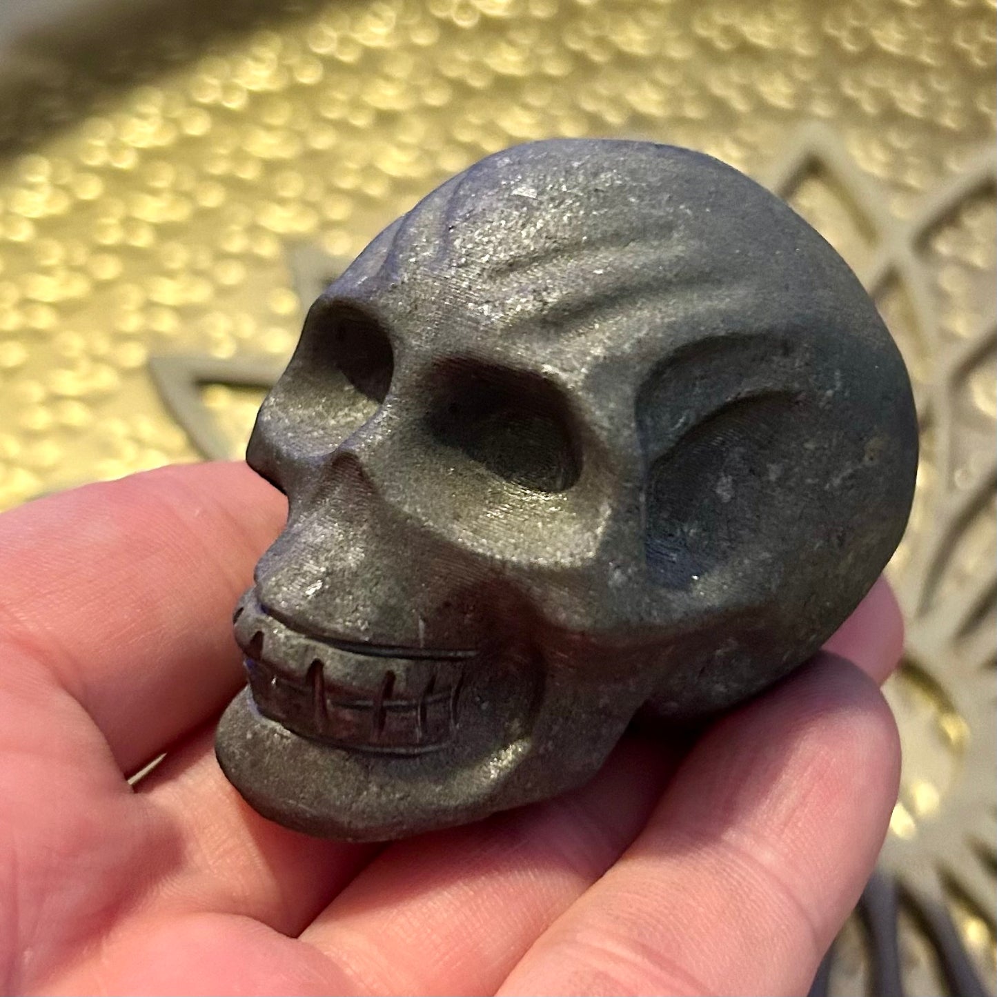 Shungite Skull Carving
