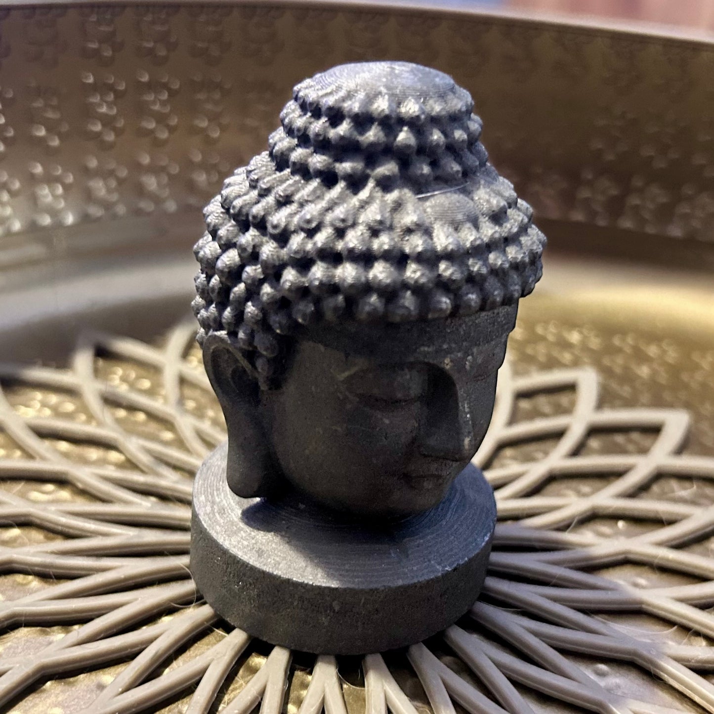 Shungite Buddha Head Carving