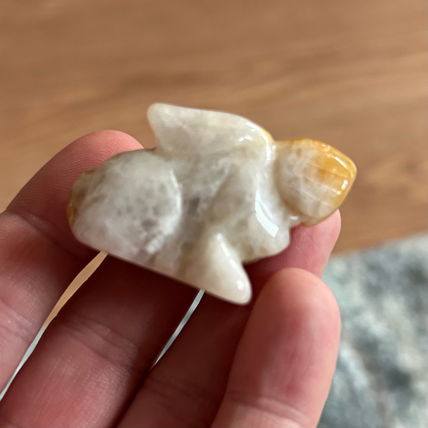 Golden Healer Rabbit Carving