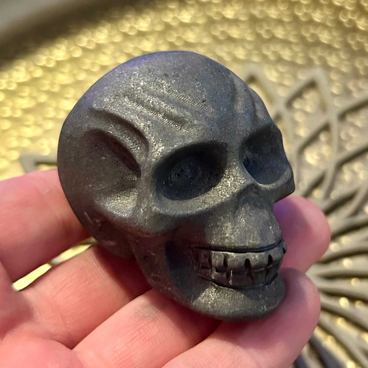 Shungite Skull Carving