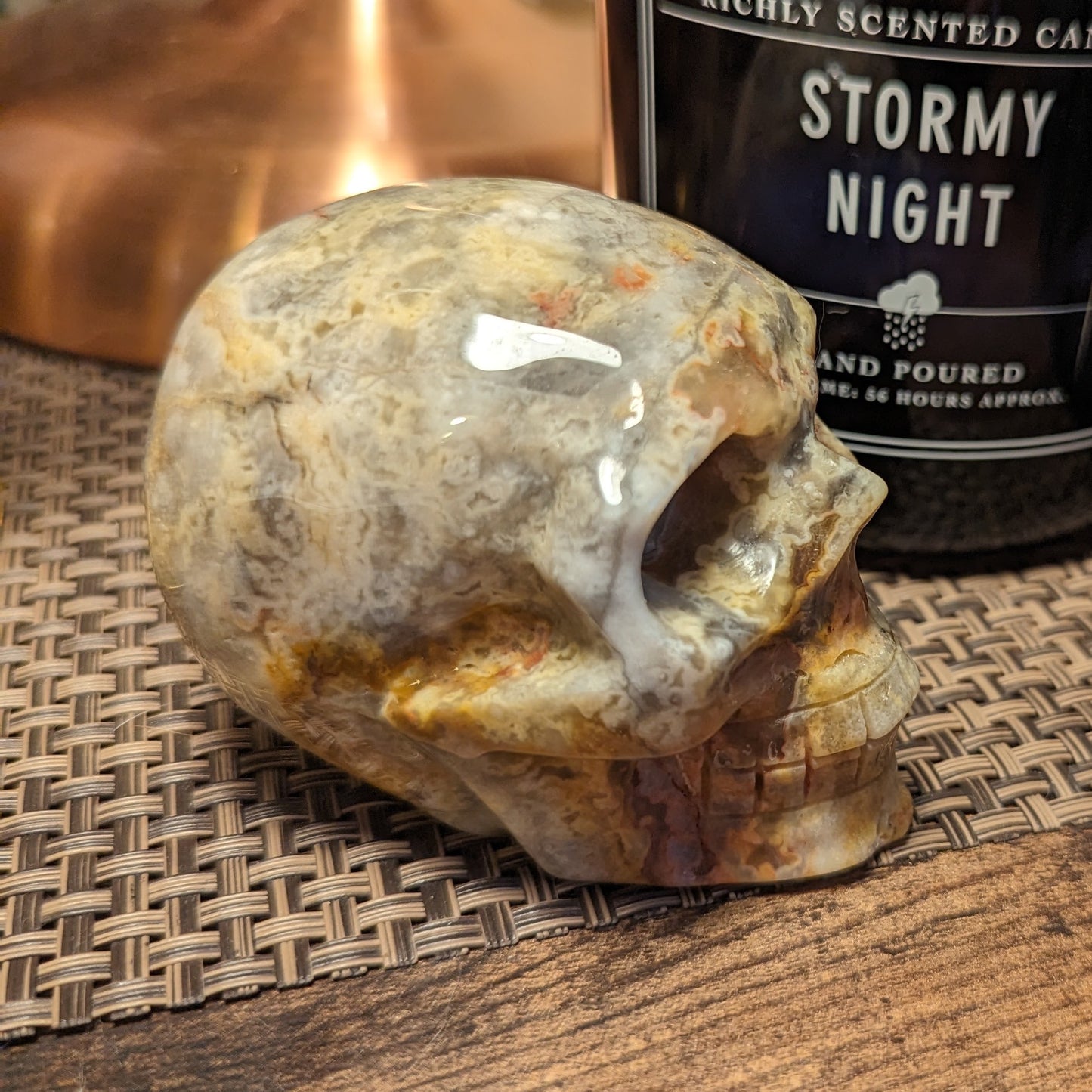 Crazy Lace Agate Skull 691g