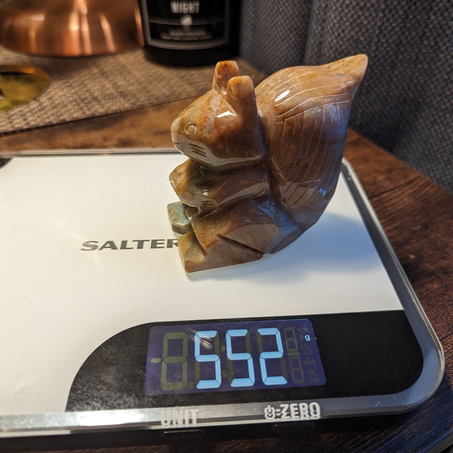 Squirrel Large Ocean Jasper Carving 552g