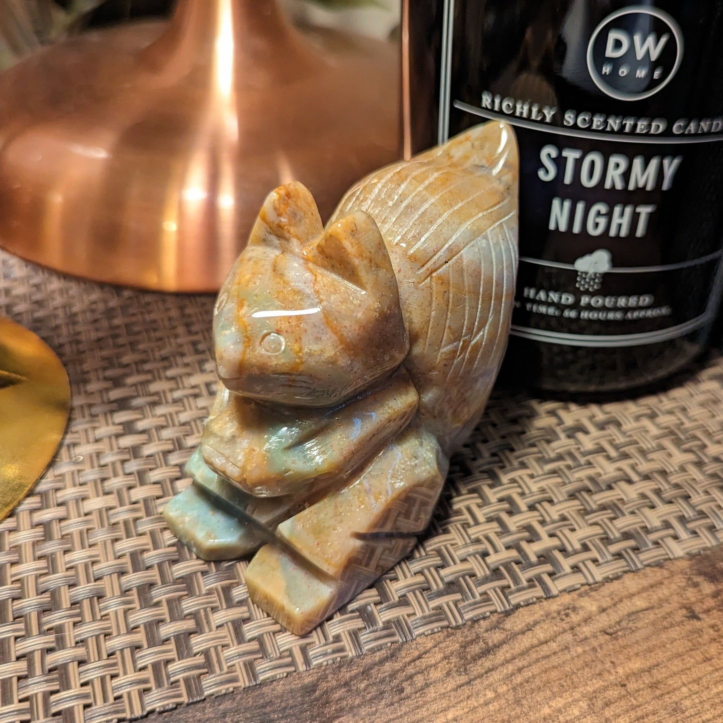 Squirrel Large Ocean Jasper Carving 552g
