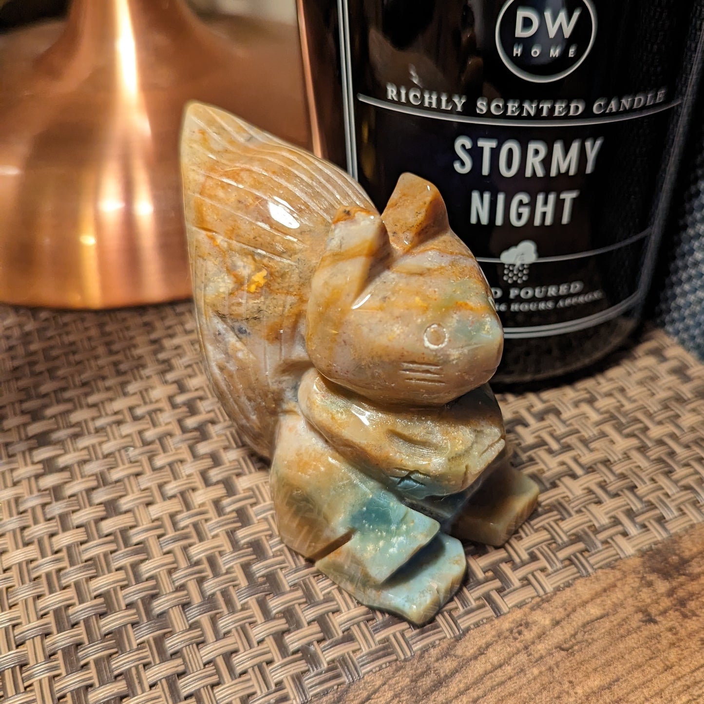Squirrel Large Ocean Jasper Carving 552g