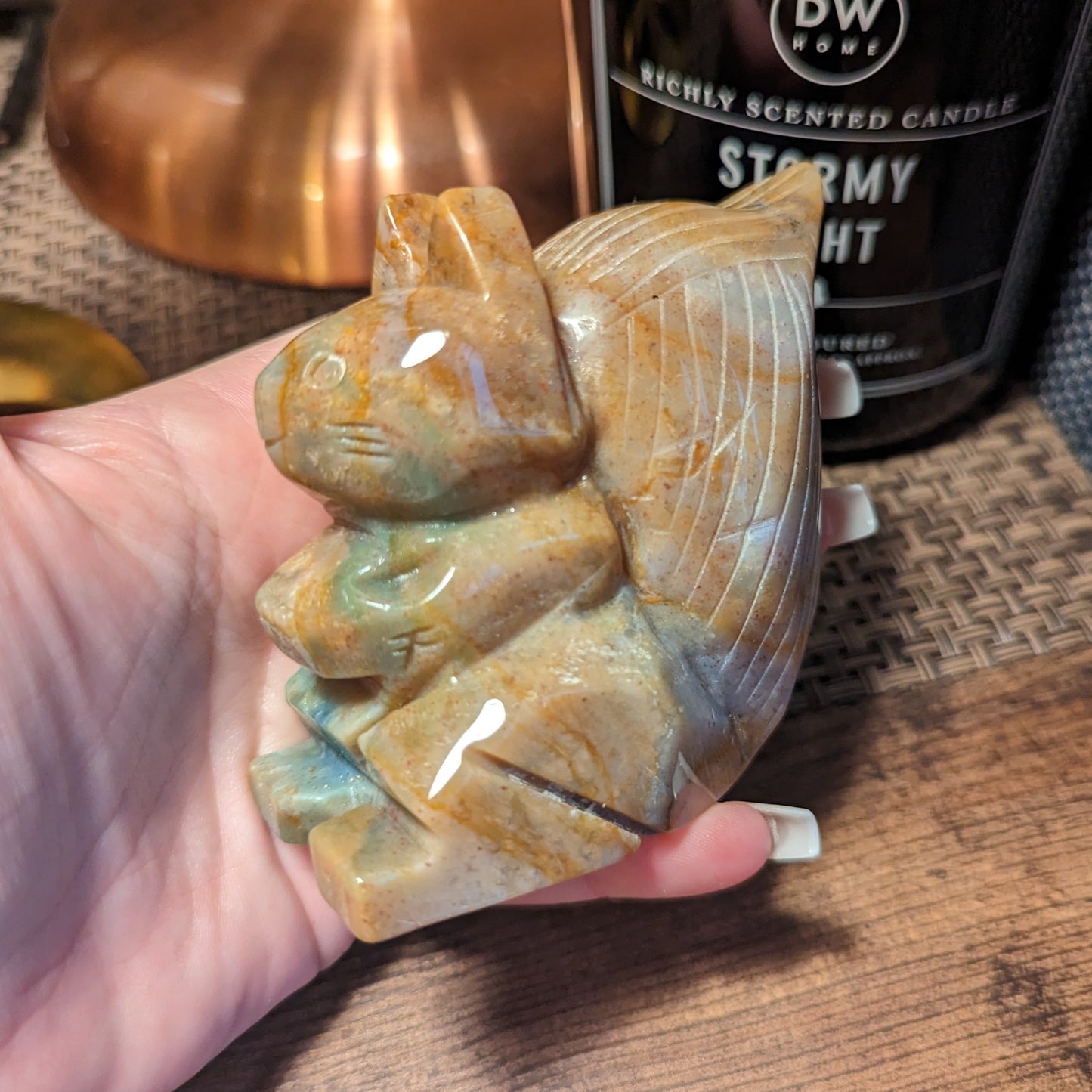 Squirrel Large Ocean Jasper Carving 552g