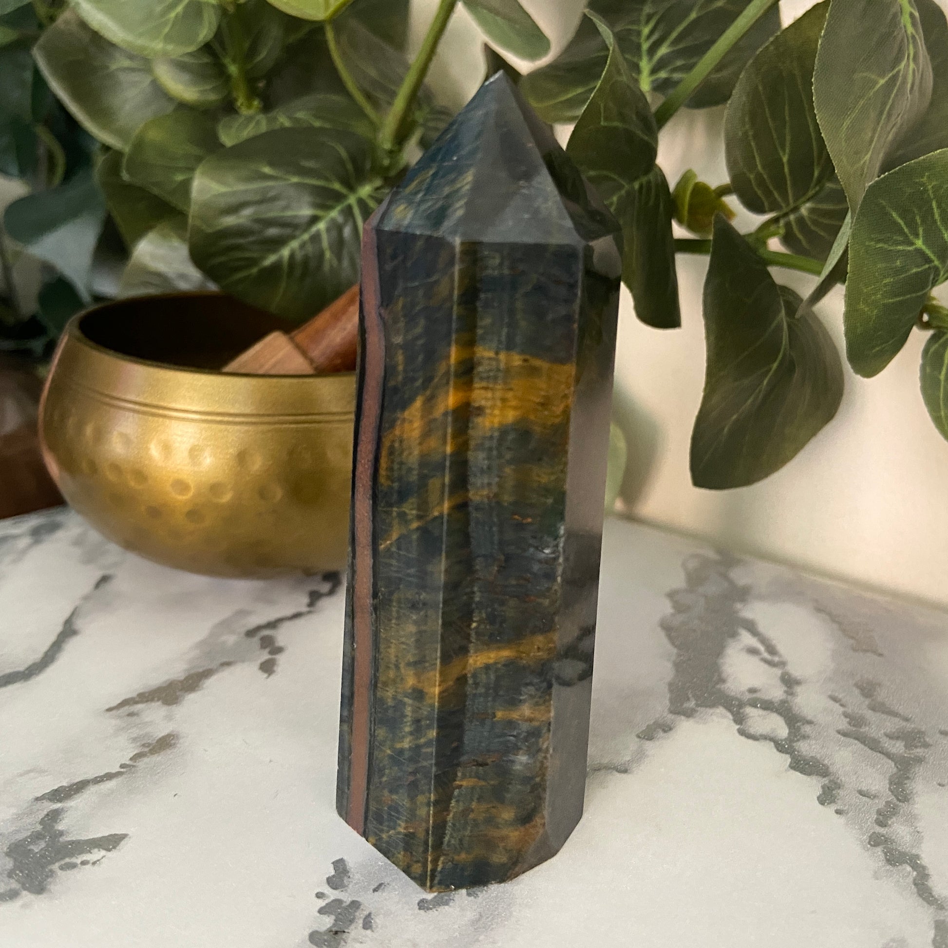 Blue Tiger Eye Point - Earth Elements UK