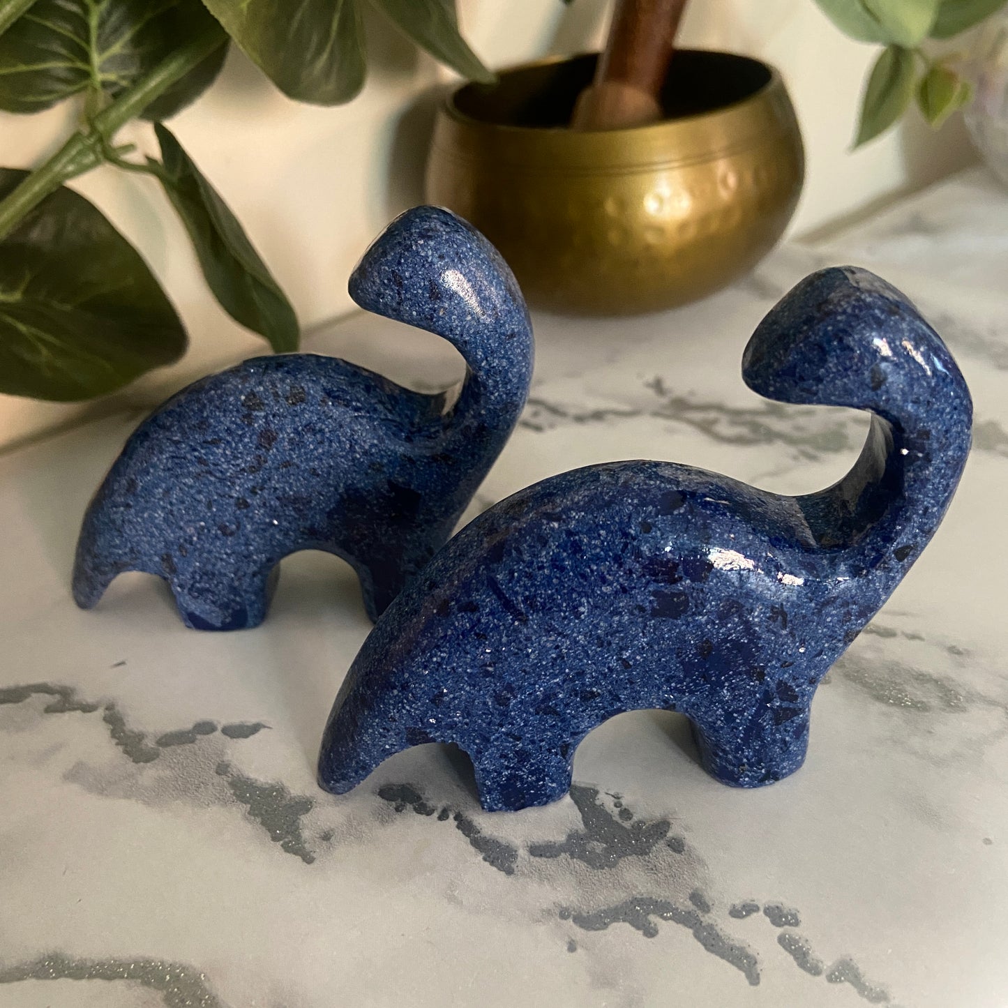 Dumortierite Dinosaur Carving - Earth Elements UK