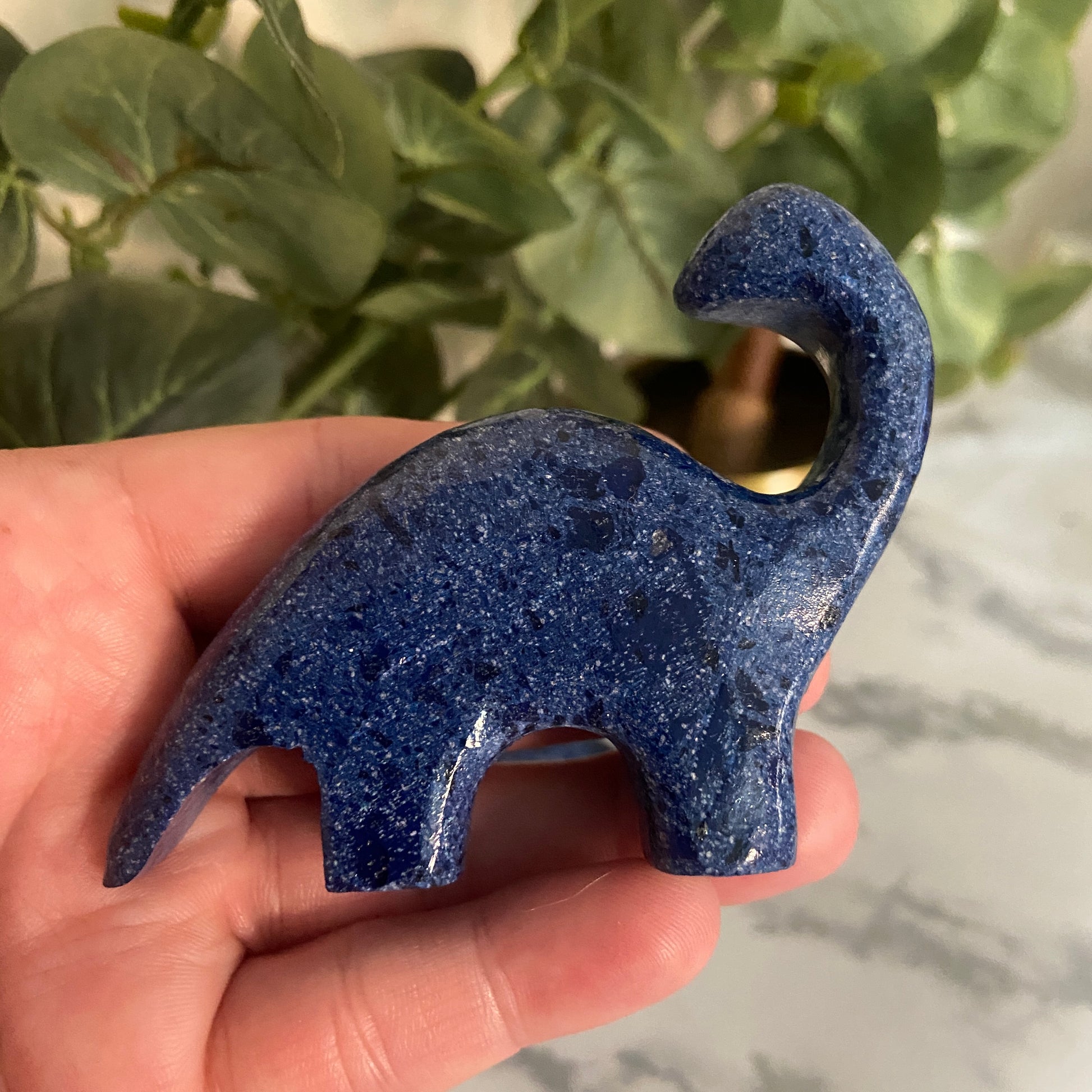 Dumortierite Dinosaur Carving - Earth Elements UK
