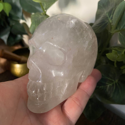 Clear Quartz Large Skull 598g - Earth Elements UK