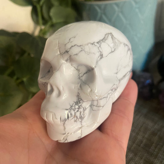 Howlite Large Skull - Earth Elements UK