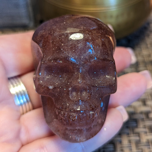 Strawberry Quartz 40mm Skull