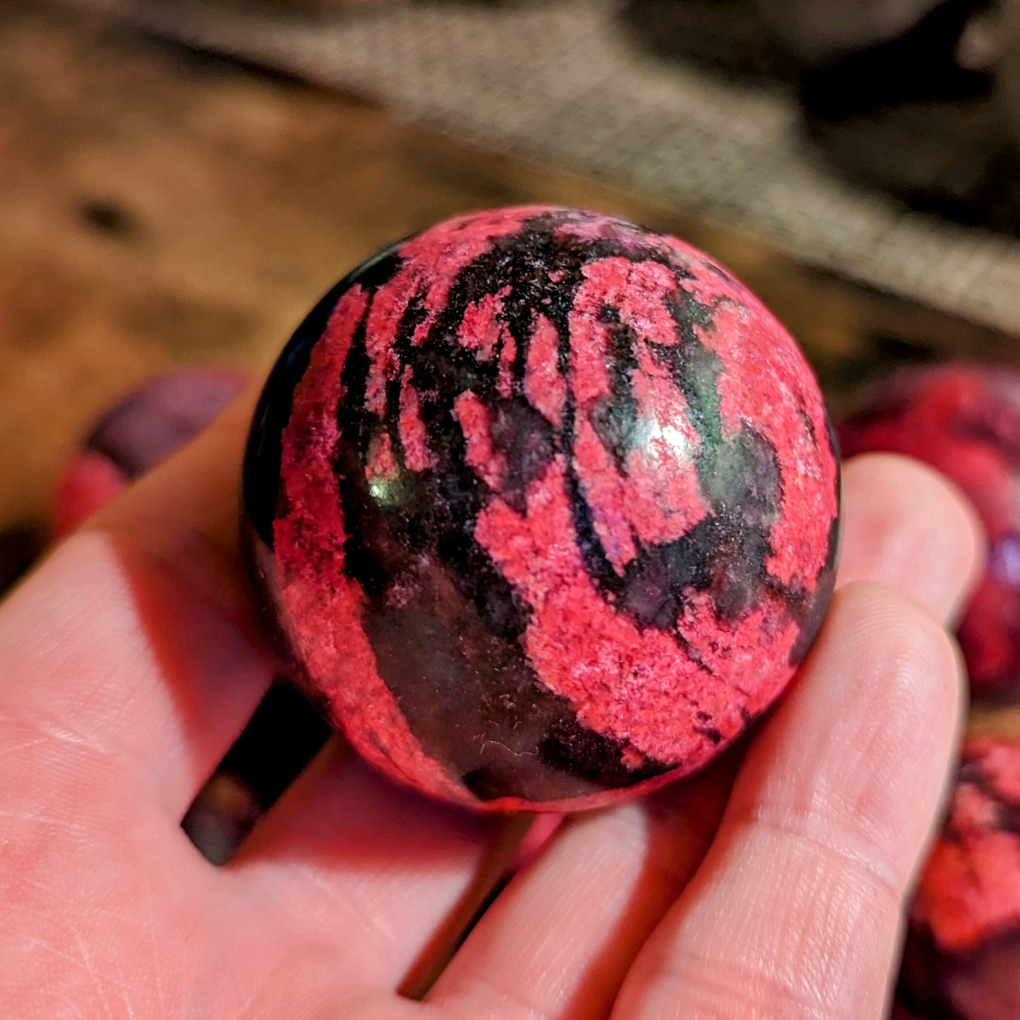 Plum Blossom Jade Medium Sphere