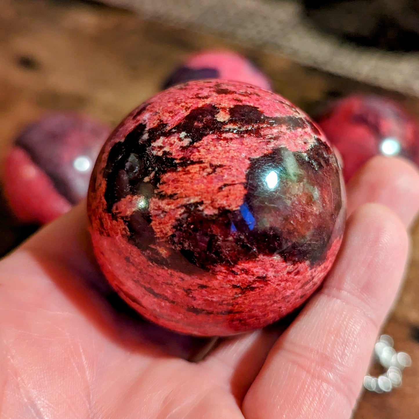 Plum Blossom Jade Medium Sphere