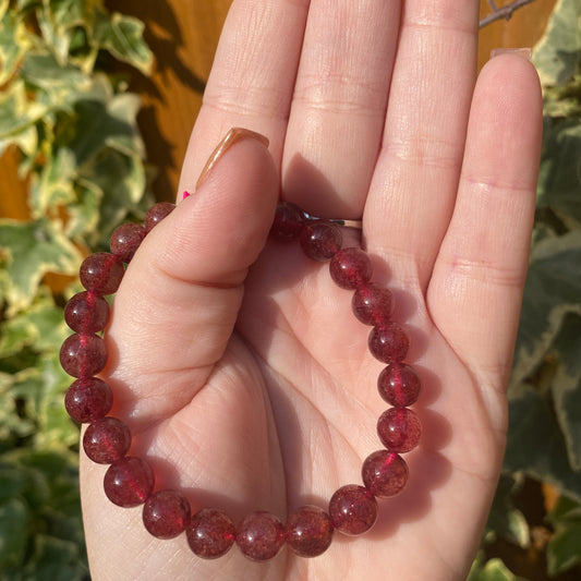 Strawberry Quartz Bead Bracelets - Earth Elements UK