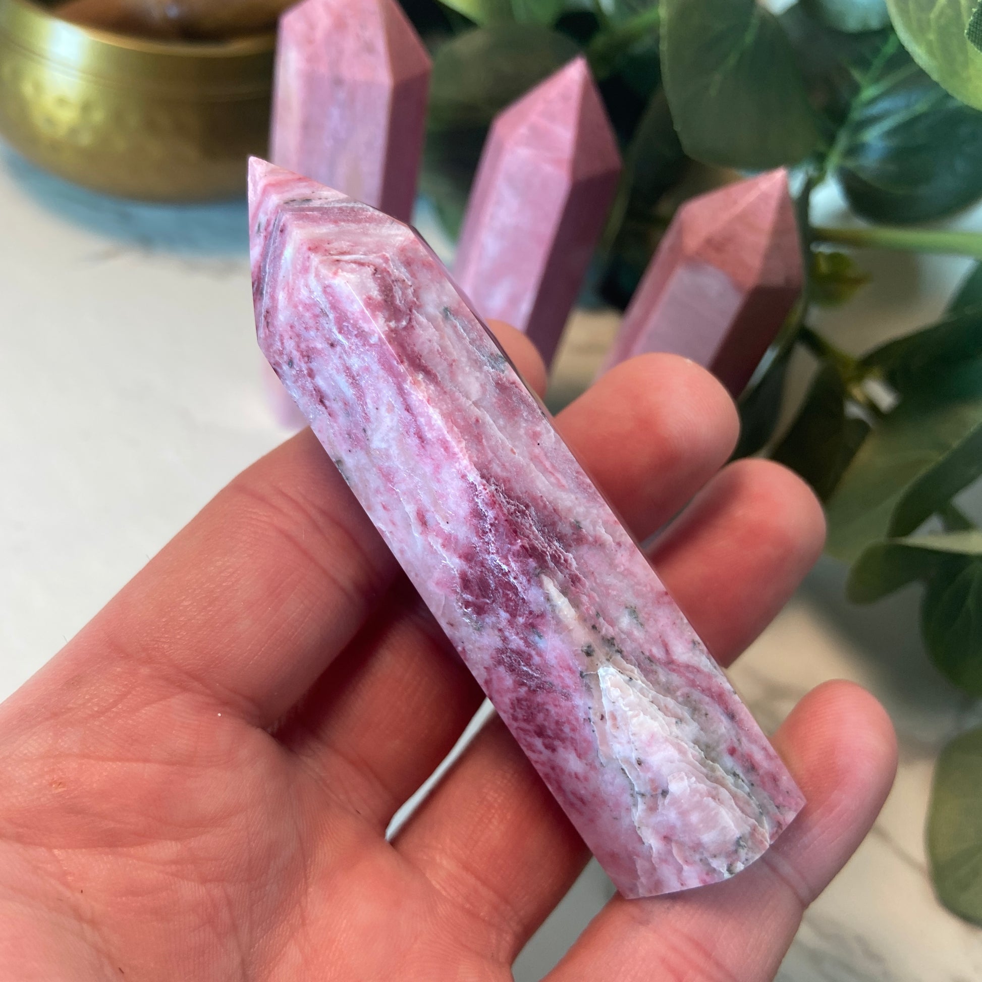 Pink Jasper Points - Earth Elements UK