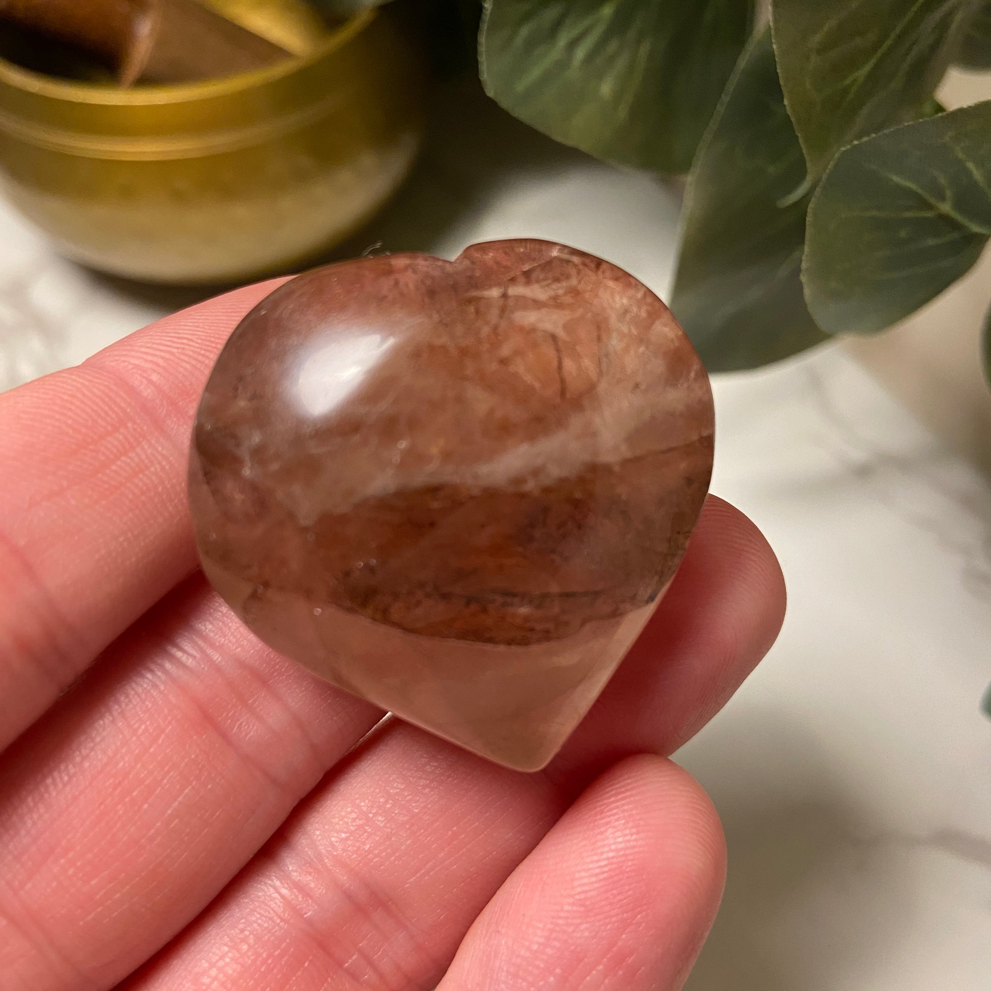 Puffed Fire Quartz Hearts - Earth Elements UK