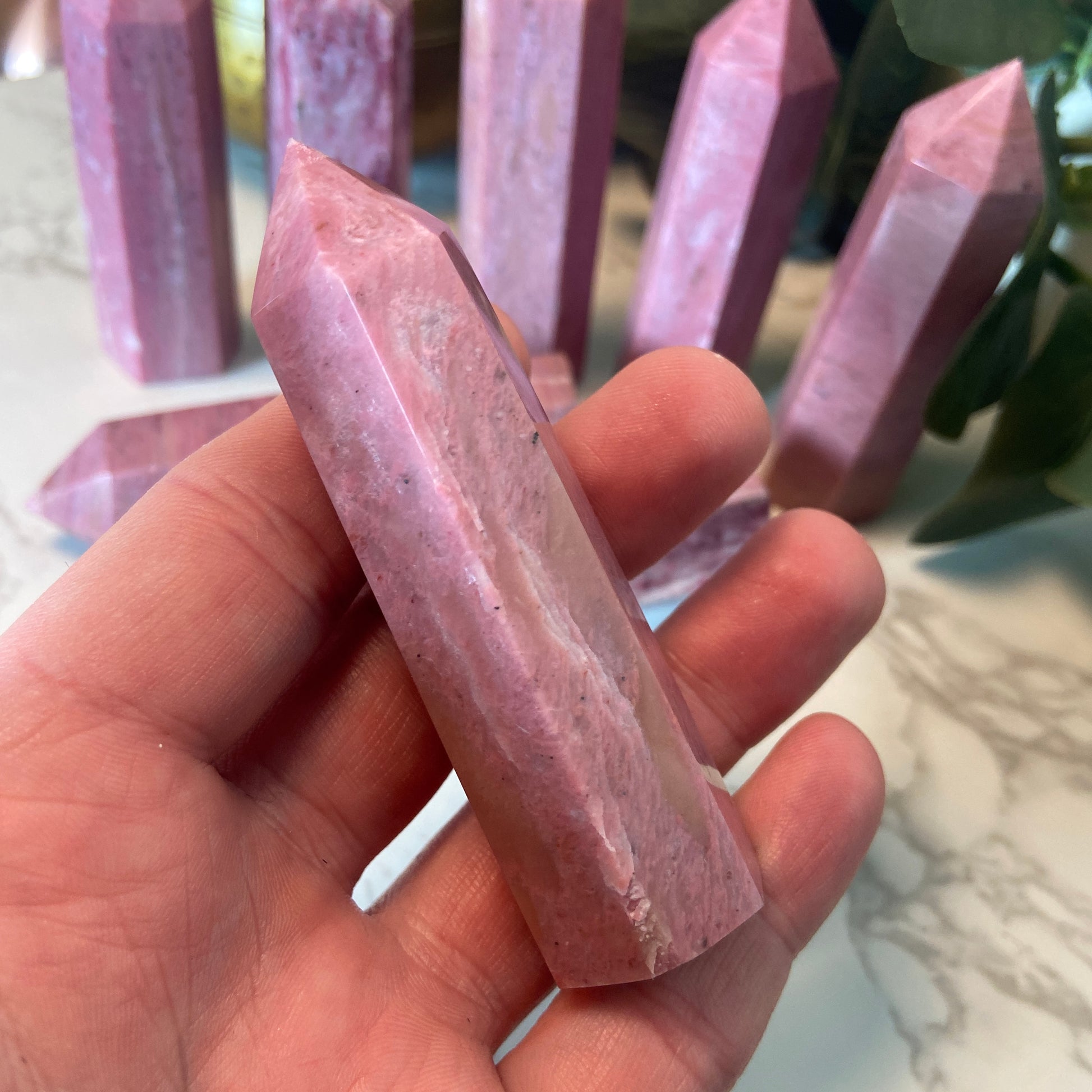 Pink Jasper Points - Earth Elements UK