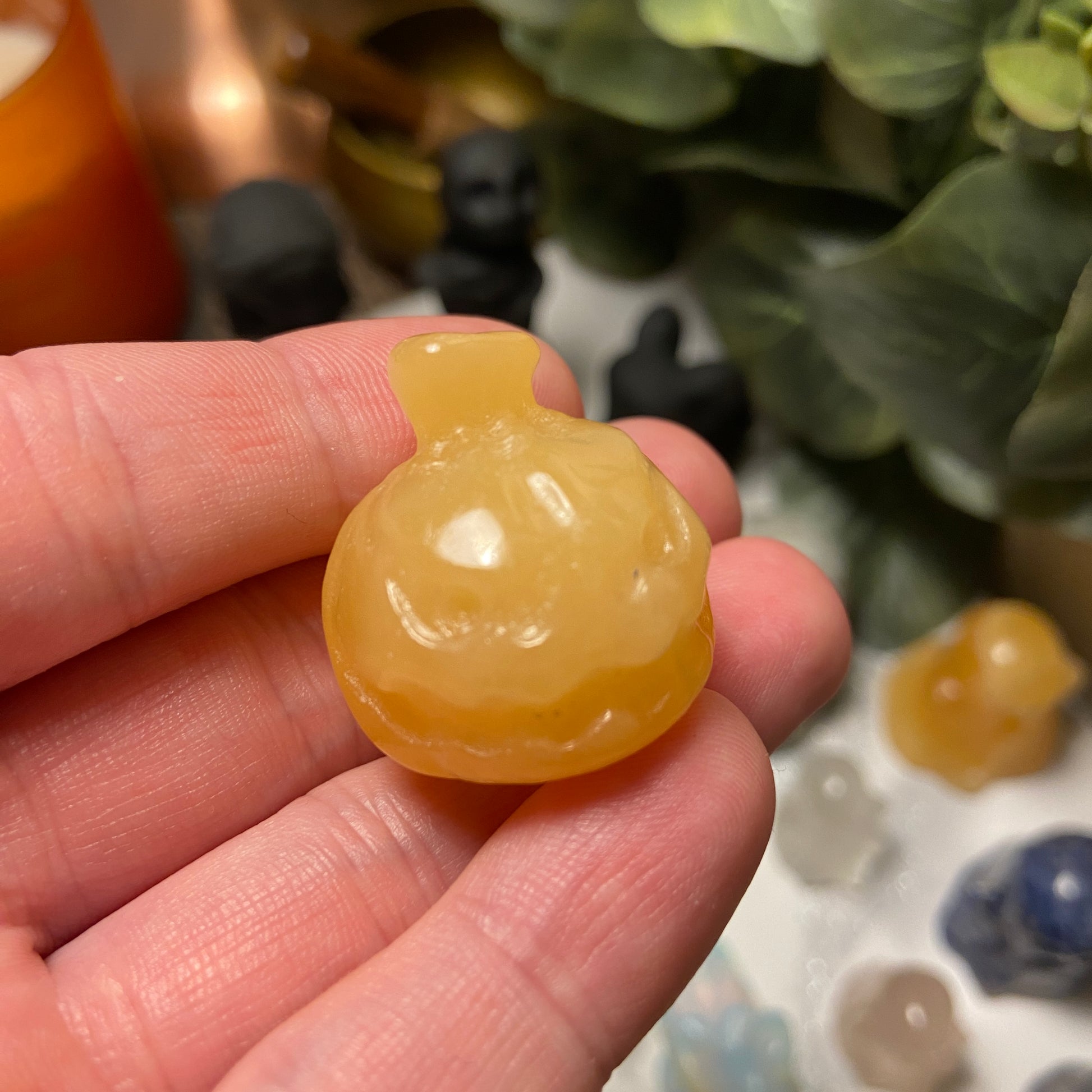 Honey Calcite Pumpkins - Earth Elements UK