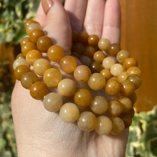 Yellow Jade Bead Bracelets - Earth Elements UK