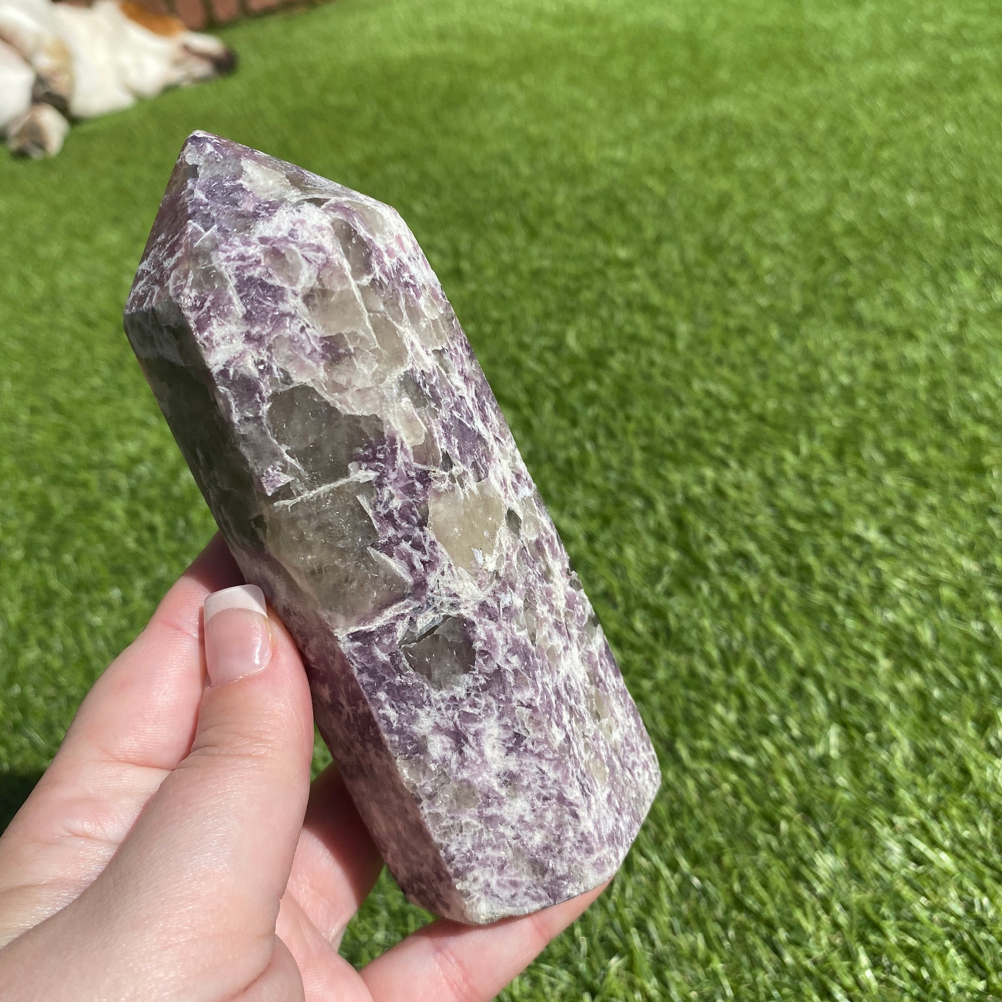 Chunky Lepidolite & Smokey Quartz Tower - Earth Elements UK