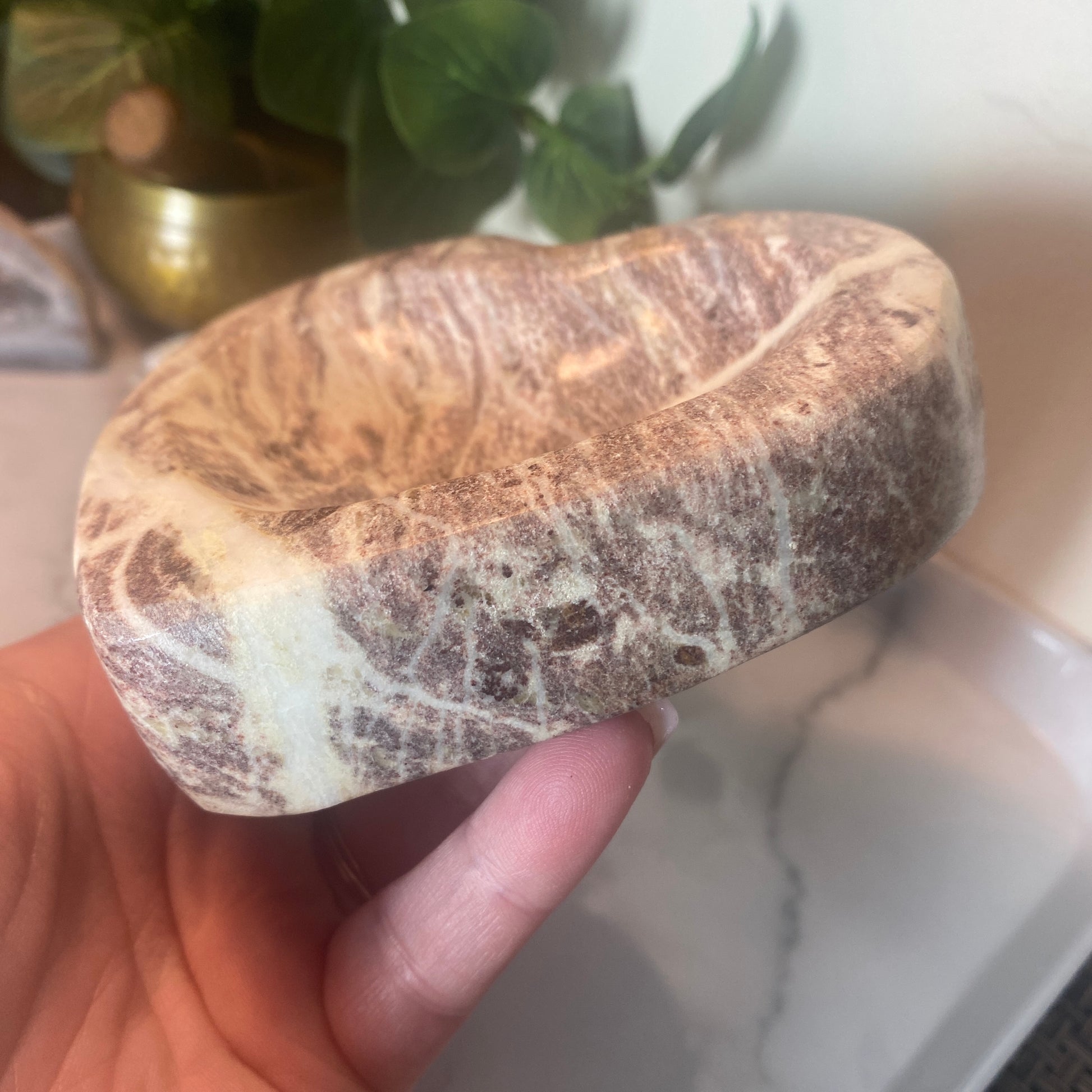 Jade Chunky Heart Bowl - Earth Elements UK