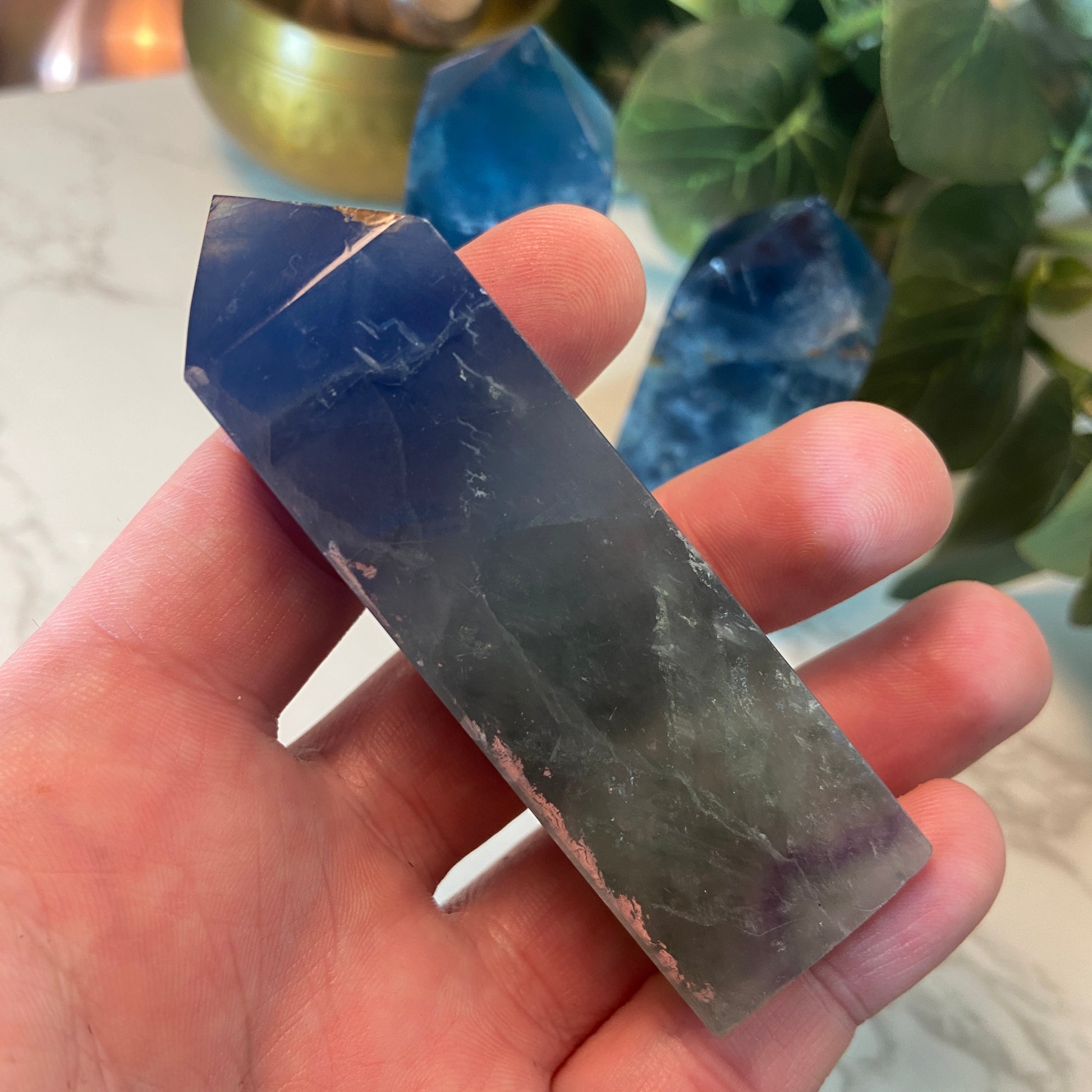 Blue Fluorite Points - Earth Elements UK