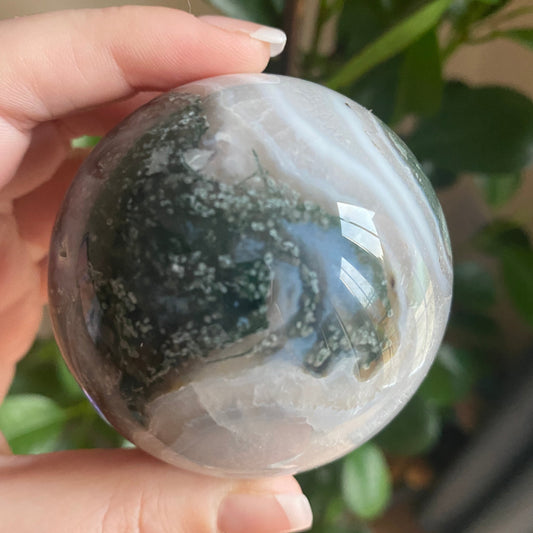 Moss Agate Spheres - Earth Elements UK