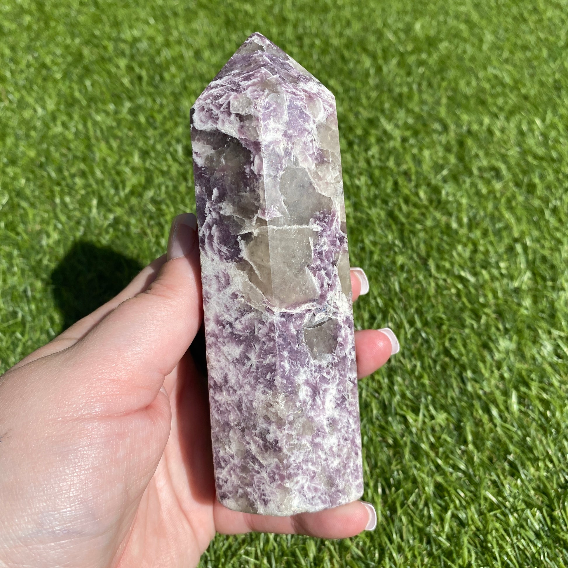 Chunky Lepidolite & Smokey Quartz Tower - Earth Elements UK