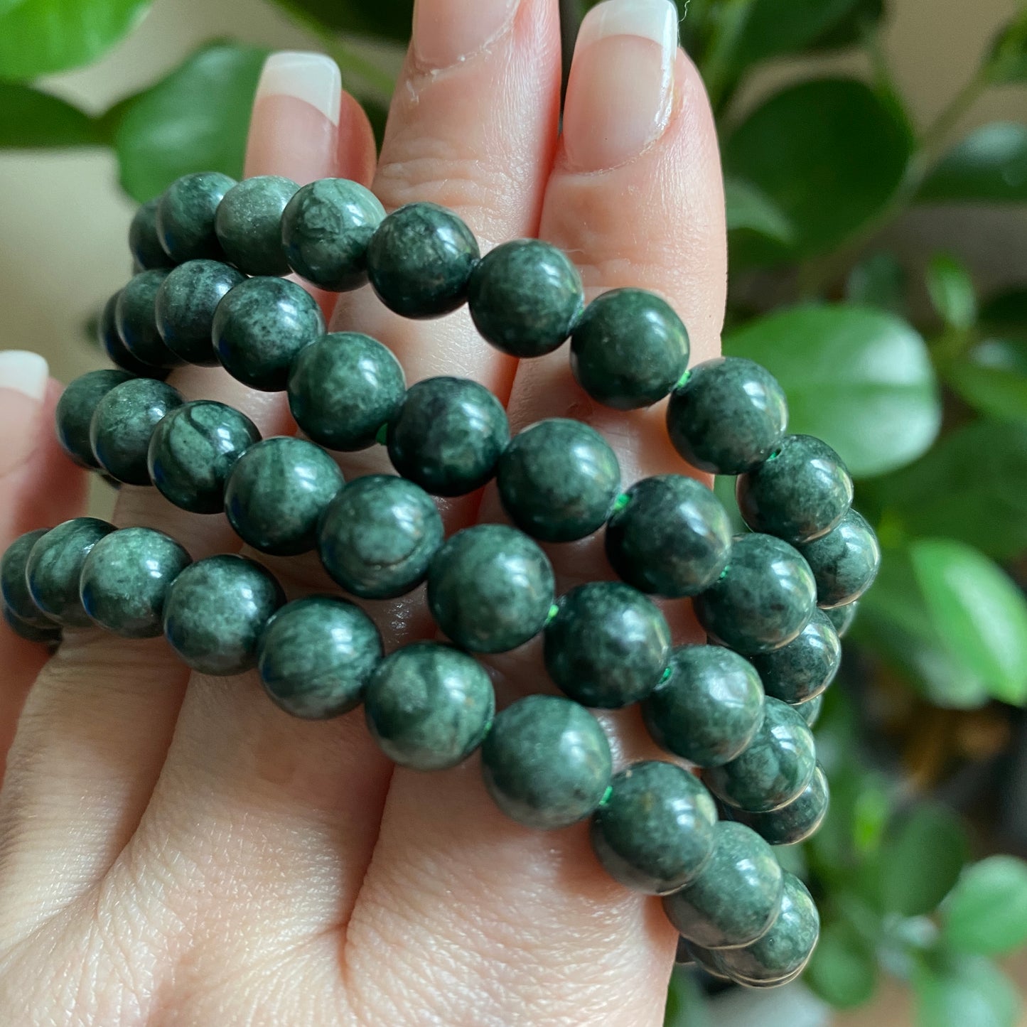 Green Jade Bead Bracelets - Earth Elements UK