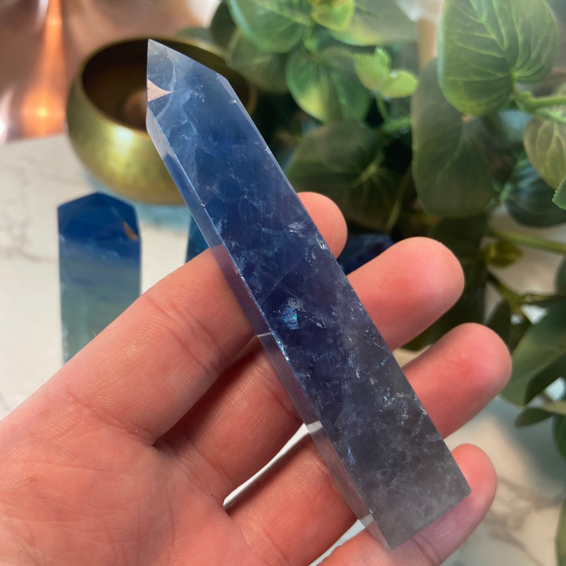 Blue Fluorite Points - Earth Elements UK