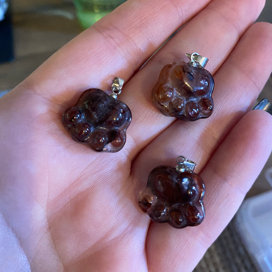 Fire Quartz Paw Pendants - Earth Elements UK