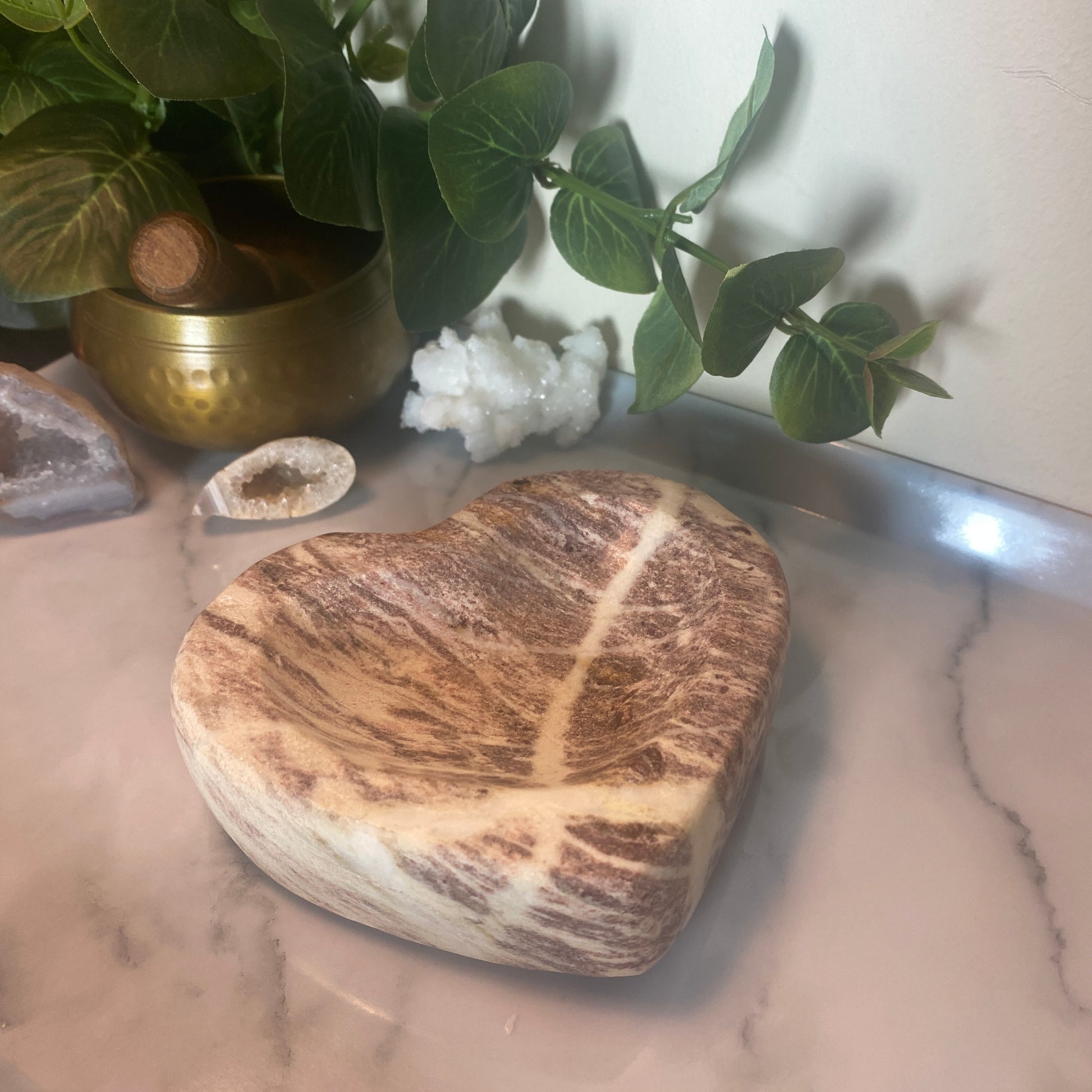 Jade Chunky Heart Bowl - Earth Elements UK