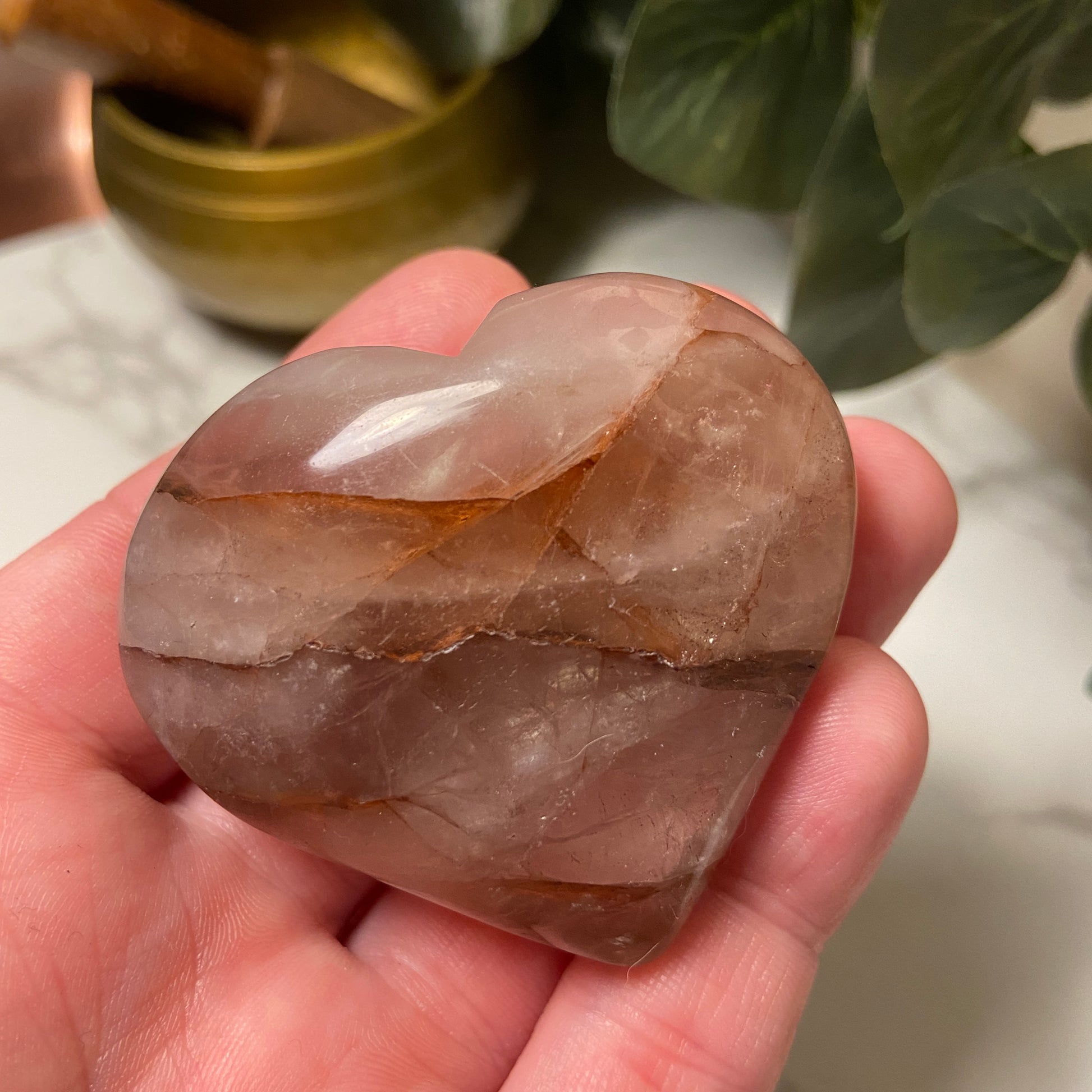 Puffed Fire Quartz Hearts - Earth Elements UK
