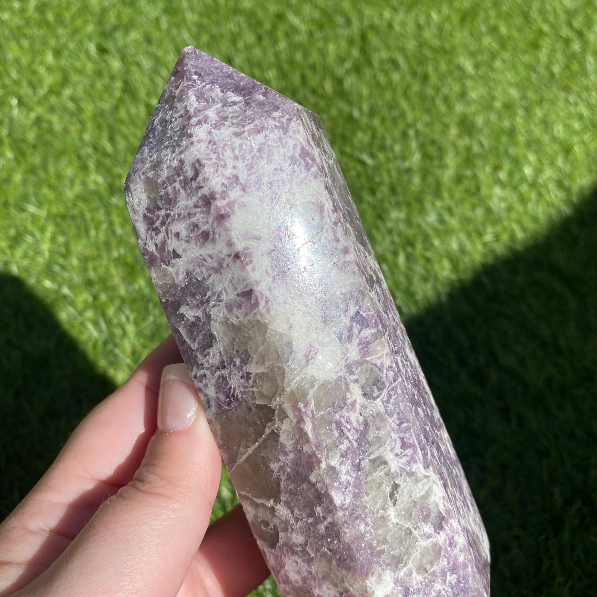 Chunky Lepidolite & Smokey Quartz Tower - Earth Elements UK
