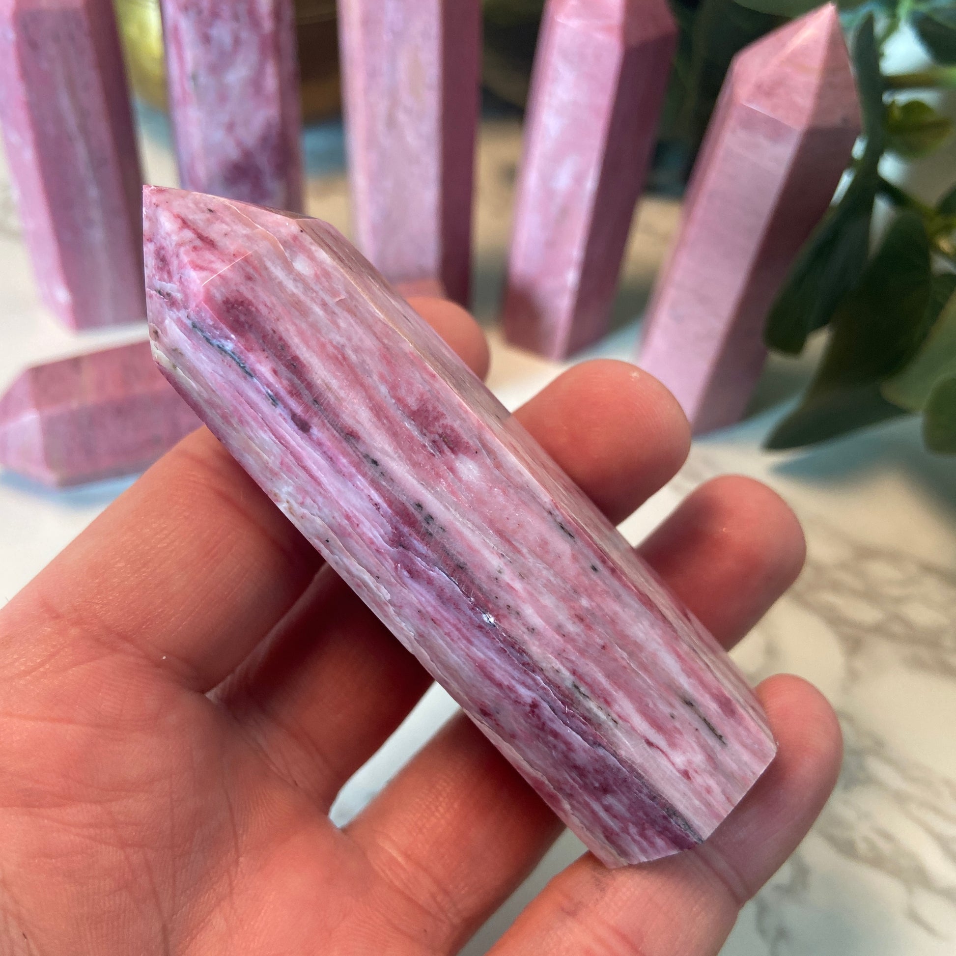 Pink Jasper Points - Earth Elements UK