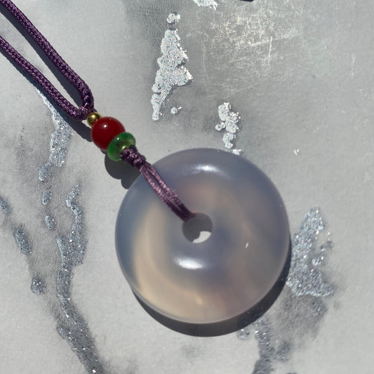 Pink Chalcedony Donut Necklace - Earth Elements UK