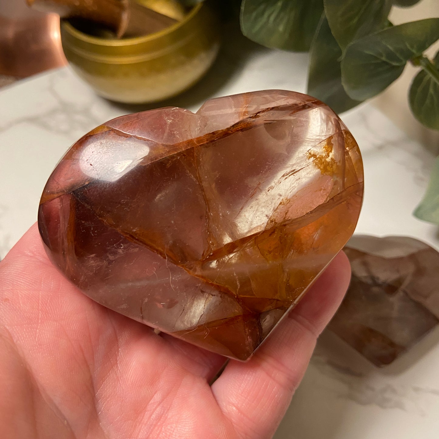 Puffed Fire Quartz Hearts - Earth Elements UK