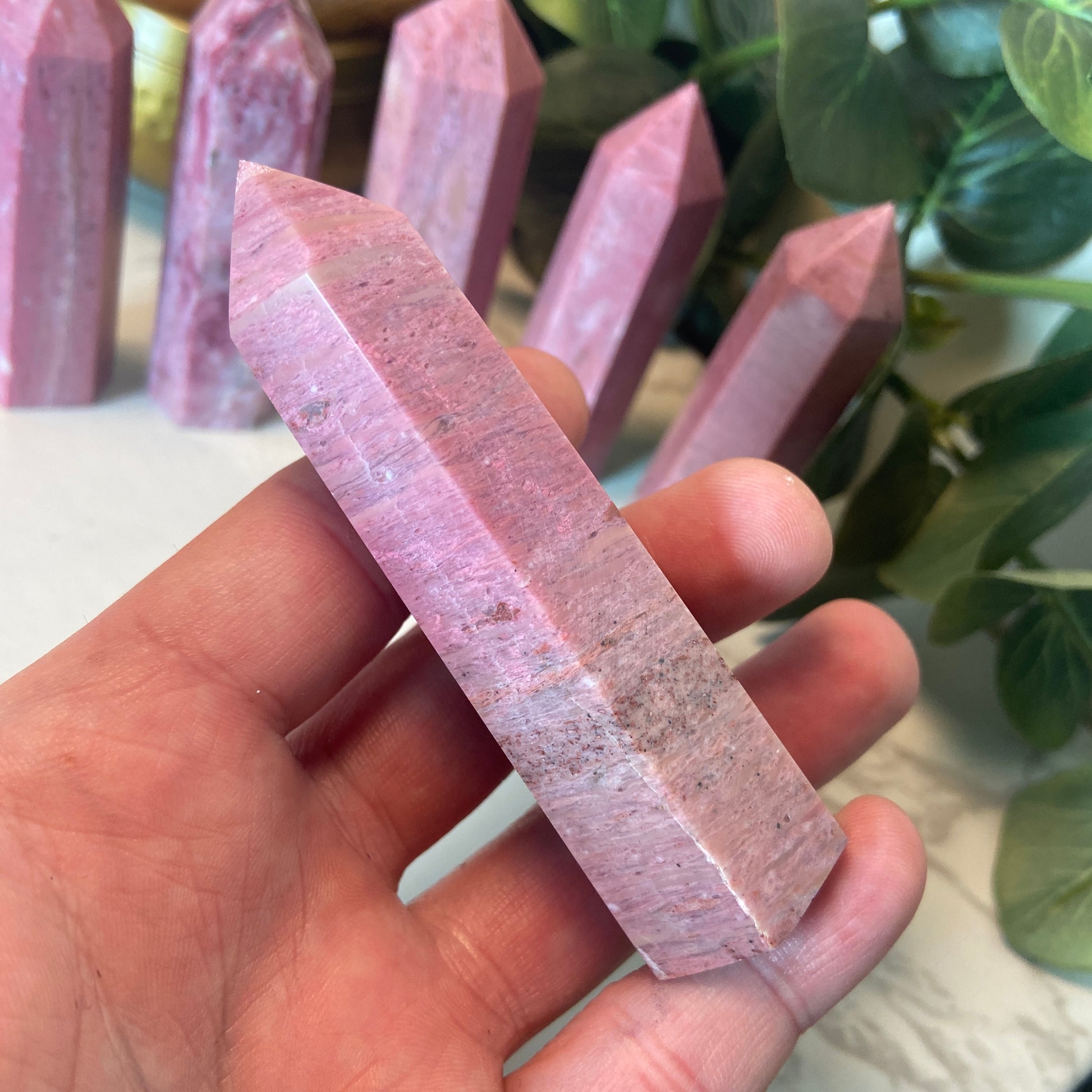 Pink Jasper Points - Earth Elements UK