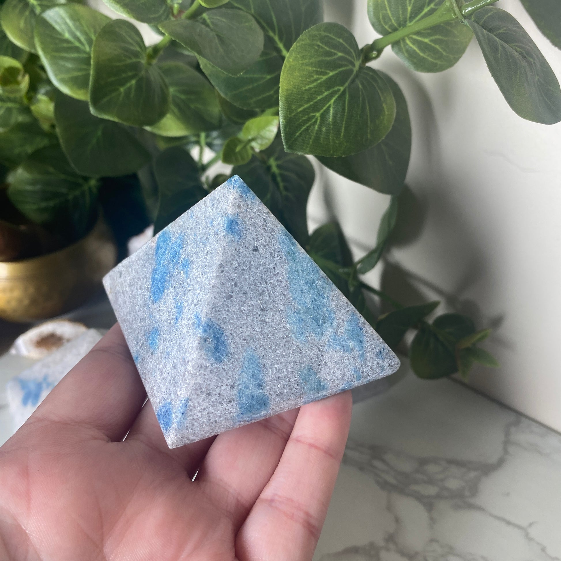 K2 ‘Raindrop Azurite’ Pyramids - Earth Elements UK