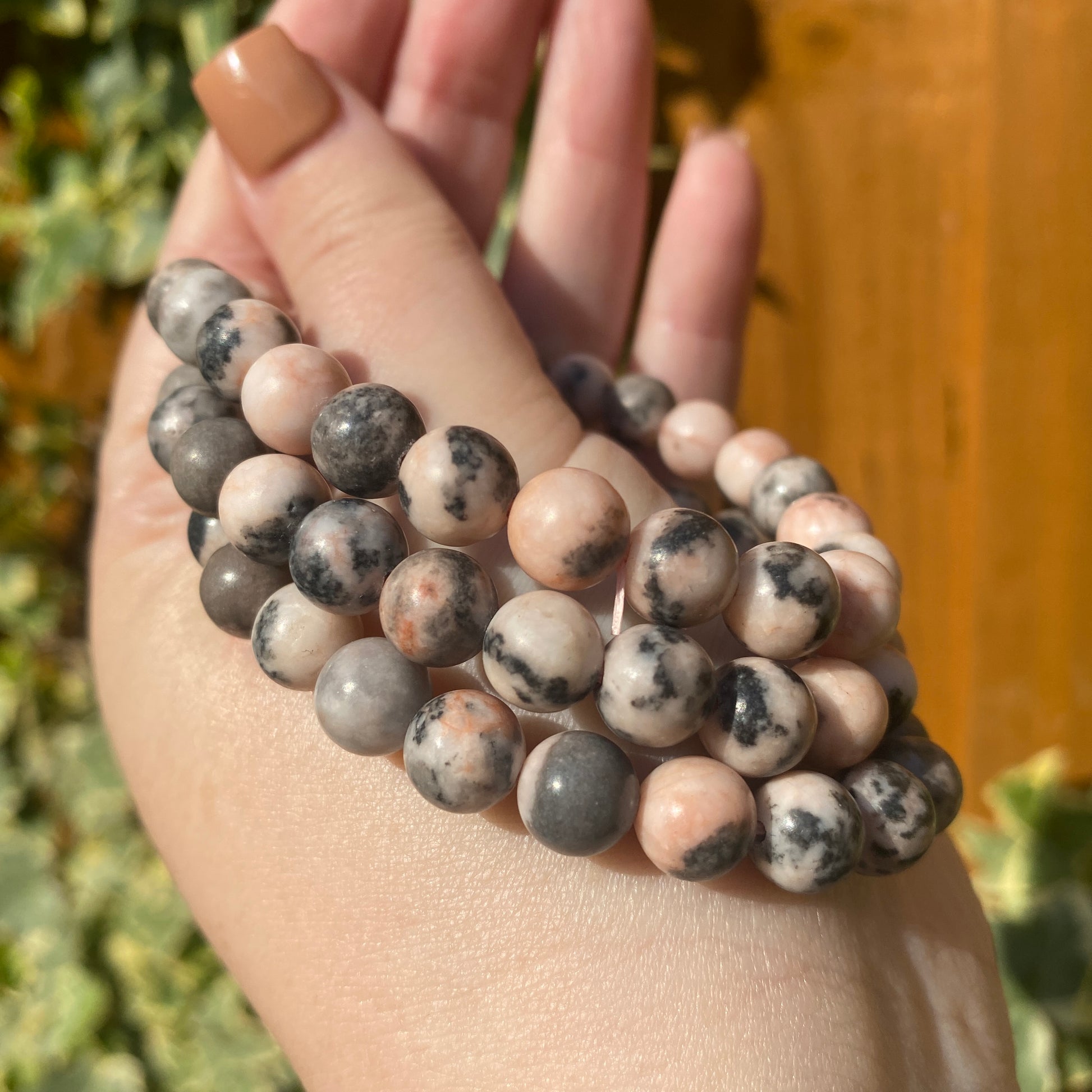 Pink Zebra Jasper Bead Bracelets - Earth Elements UK