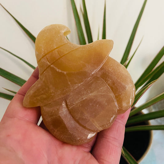 Orange Calcite Pumpkin Carving - Earth Elements UK