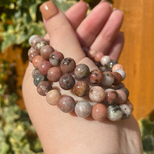 Plum Jade Bead Bracelets - Earth Elements UK